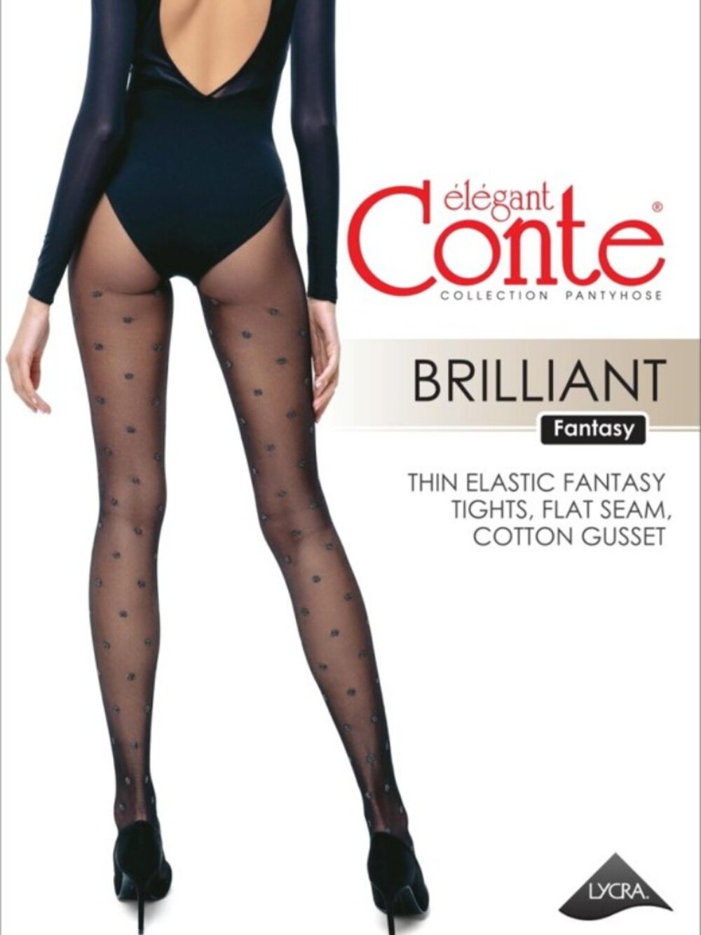 Conte Brilliant 20 Den - Fantasy Women's Pantyhose with Lurex Large Polka Dots